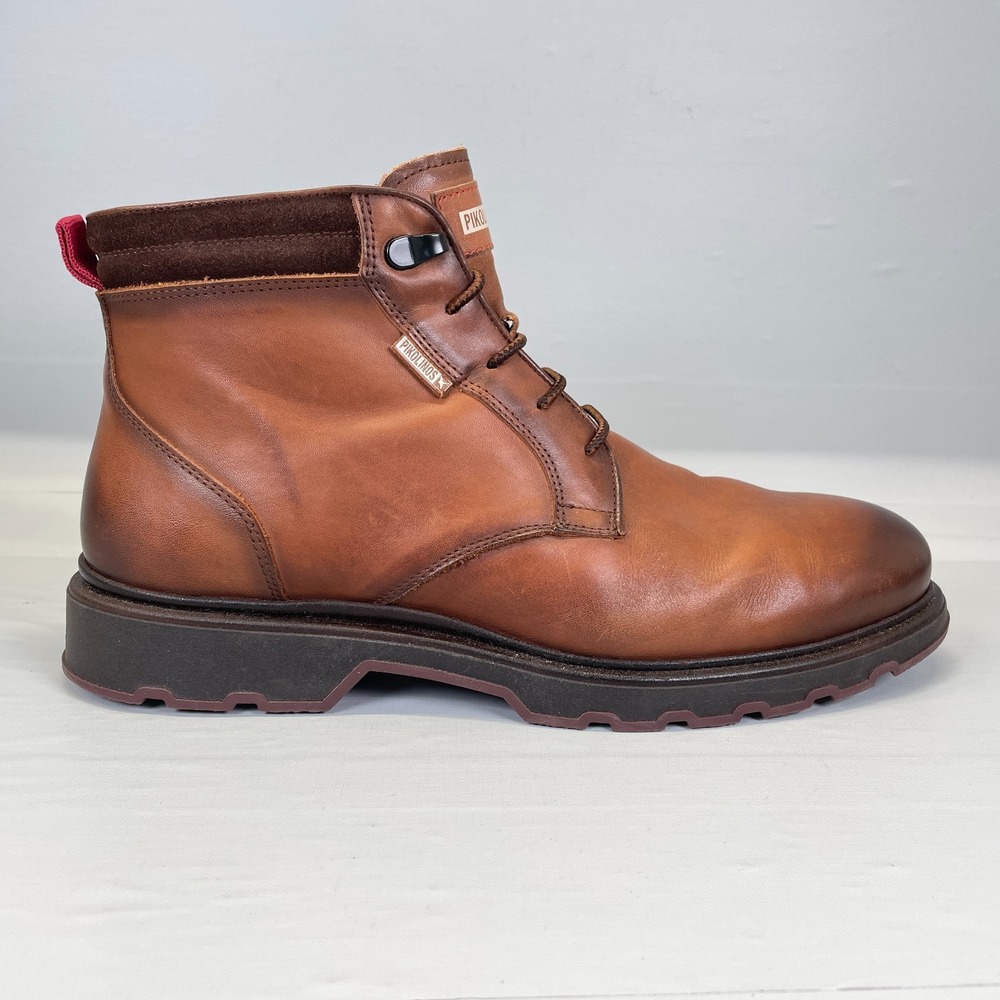 Pikolinos Boots Mens Size 43 US 9.5 Brown Leather Side Zip Lace Up Casual Shoes